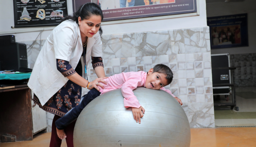 Physiotherapist guiding a patient in rehabilitation NGO Hong Kong service